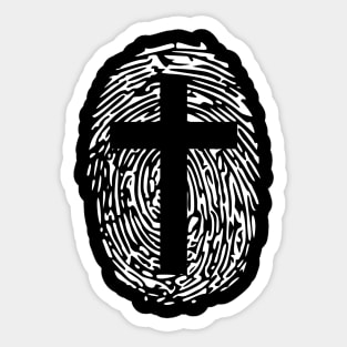 jesus-christ-team-jesus- religious - gift - cross fingerprint Sticker